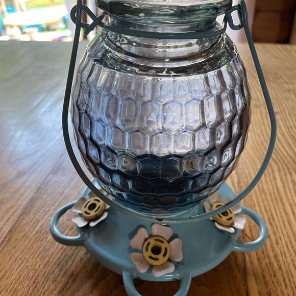Vintage blue hummingbird feeder - Picture 3 of 5